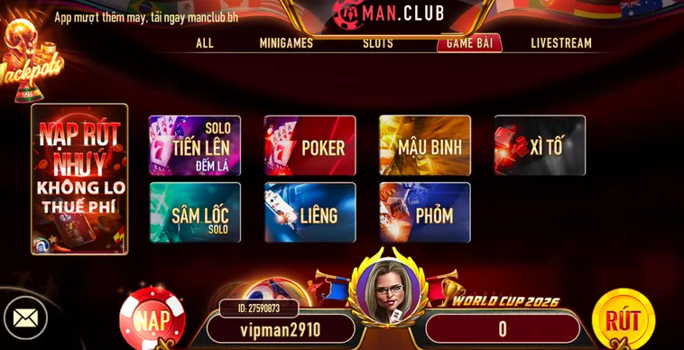 Hệ Thống Trò Chơi Đa Dạng Tại Sảnh Game Bài ManClub Đẳng Cấp Với Tỷ Lệ Thắng Cược Cực Khủng