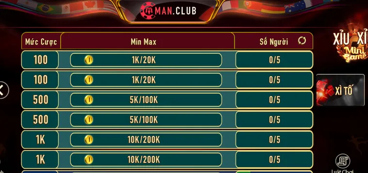 Xì Tố Tại ManClub Trò Chơi Thẻ Bài Đầy Kịch Tính Với Phần Thưởng Lớn Hấp Dẫn